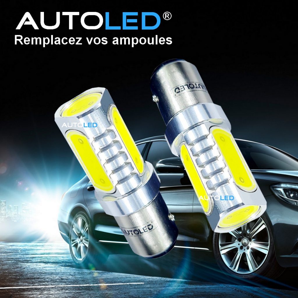 Ampoule p21w led compatible toutes feux de recul Peugeot 206 LED