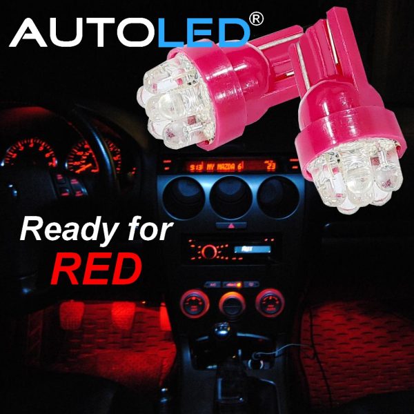 ampoule led w5w rouge, ampoule led t10 rouge-1