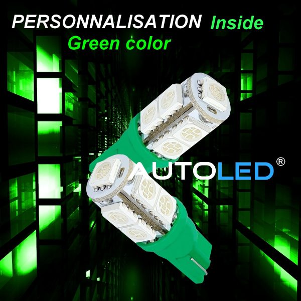 ampoule w5w vert, ampoule led t10 vert, ampoule led w5w vert-4