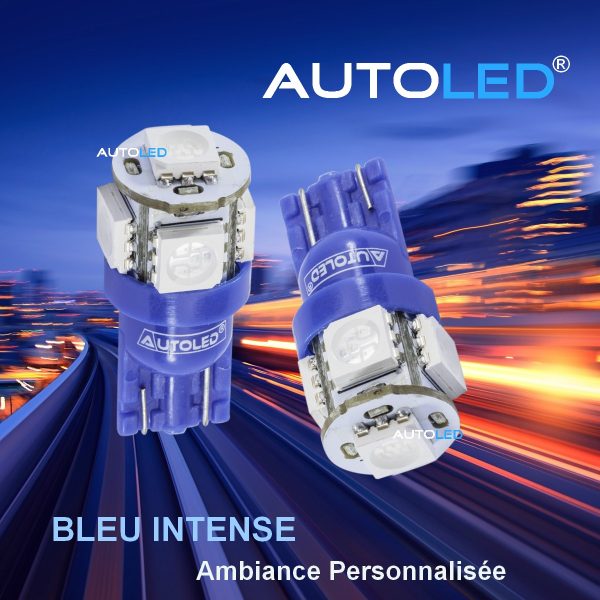 ampoule w5w bleu, ampoule w5w led bleu, ampoule led bleu interieur voiture-5