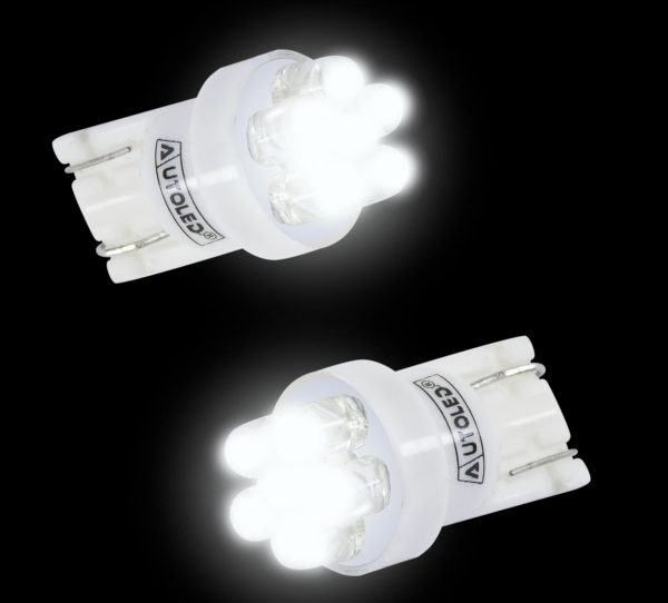 achetez ampoules Led t10 w5w 6000k allumée leds blanc autoled eclairage interieur habitacle feux de position ref 0024