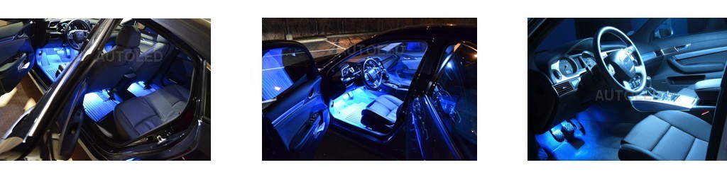 Pack Ampoule LED T10 6 LEDS bleu + Navette LED C5W 36mm bleu-