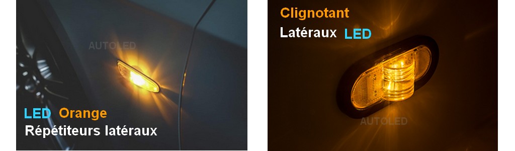 ampoule led w5w orange - cligontant lateraux, éclairge habitacle-1