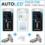 Pack-4-ampoules-led-blanc-eclairage-habitacle-plaque-immatriculation-plafonnier-boite -a gants-coffre-t10-4leds-smd-3528-w5w-navette-c5w-c10w-36mm-canbus-3leds-blanc-eclairage-led-autoled-pack-p48.1