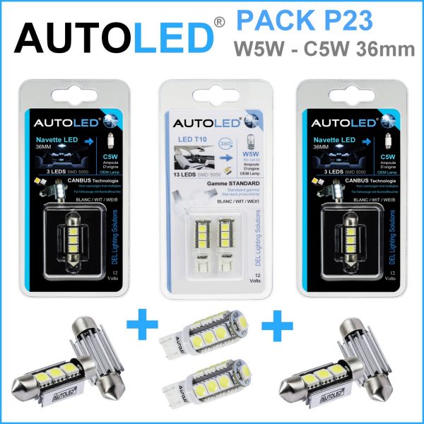Pack-4-ampoules-led-blanc-habitacle-plaque-plafonnier-boite -a-gants-coffre-w5w-t10-13leds-smd-5050-navette-c5w-c10w-36mm-3leds-blanc-eclairage-led-autoled-pack-p23.1