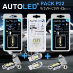 Pack-4-ampoules-led-blanc-habitacle-plaque-plafonnier-boite -a gants-coffre-w5w-t10-9leds-smd-5050-navette-c5w-c10w-42mm-3leds-blanc-eclairage-led-autoled-pack-p22.2