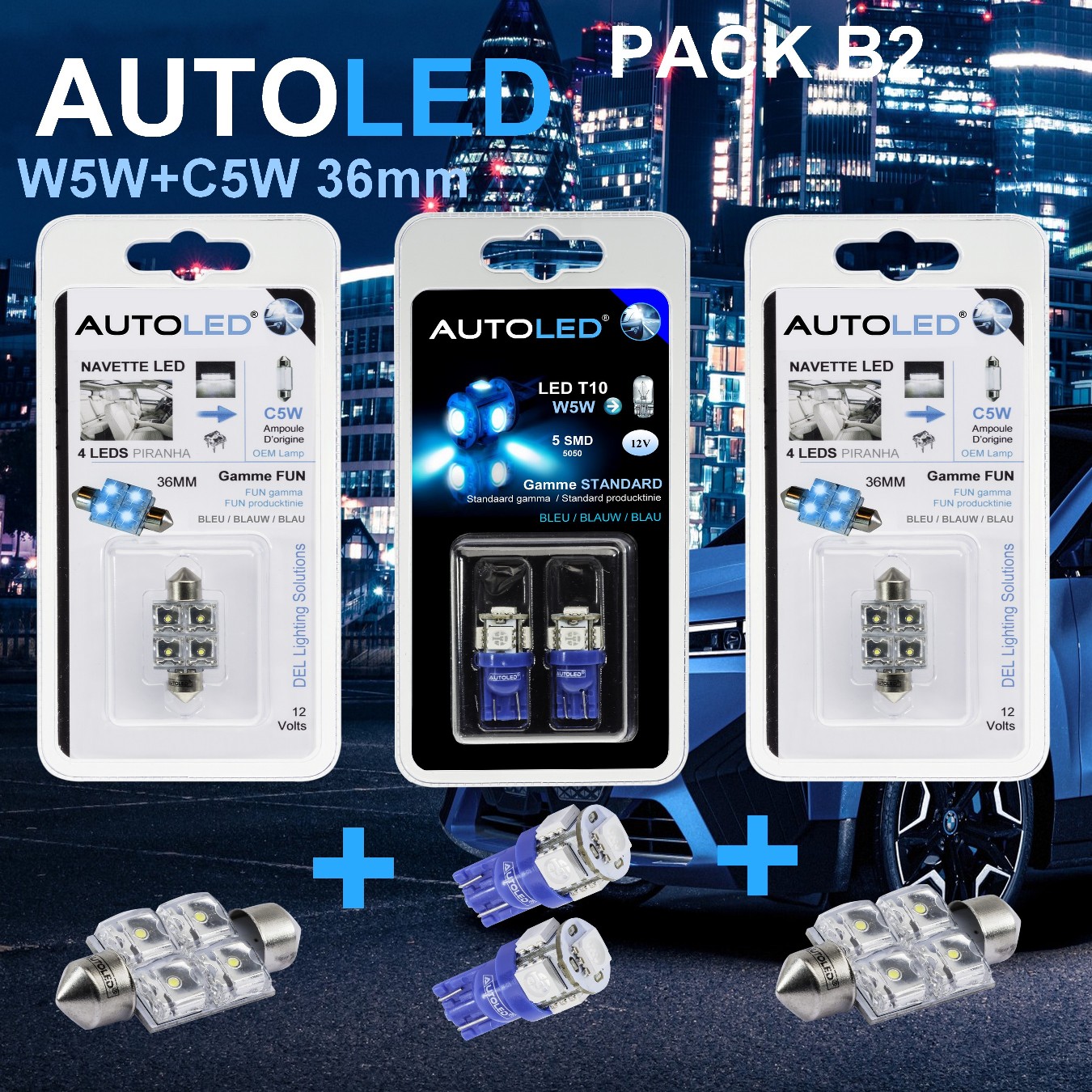 Pack-4-ampoules-led-bleu-habitacle-plafonnier-boite -a gants-coffre-t10-5leds-personnalisation-w5w-navettes-c5w-personnalisation-eclairage-autoled-pack-b2.2