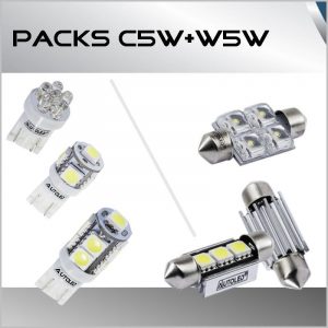 Découvrez les packs d'ampoules LED C5W + W5W (ampoule led t10) autoled