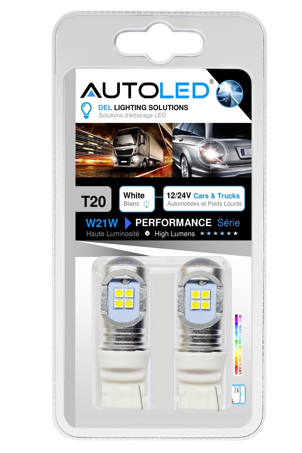 AMPOULE W21W 24V LED CAMION – 12V AUTOMOBILE -autoled-0305.6