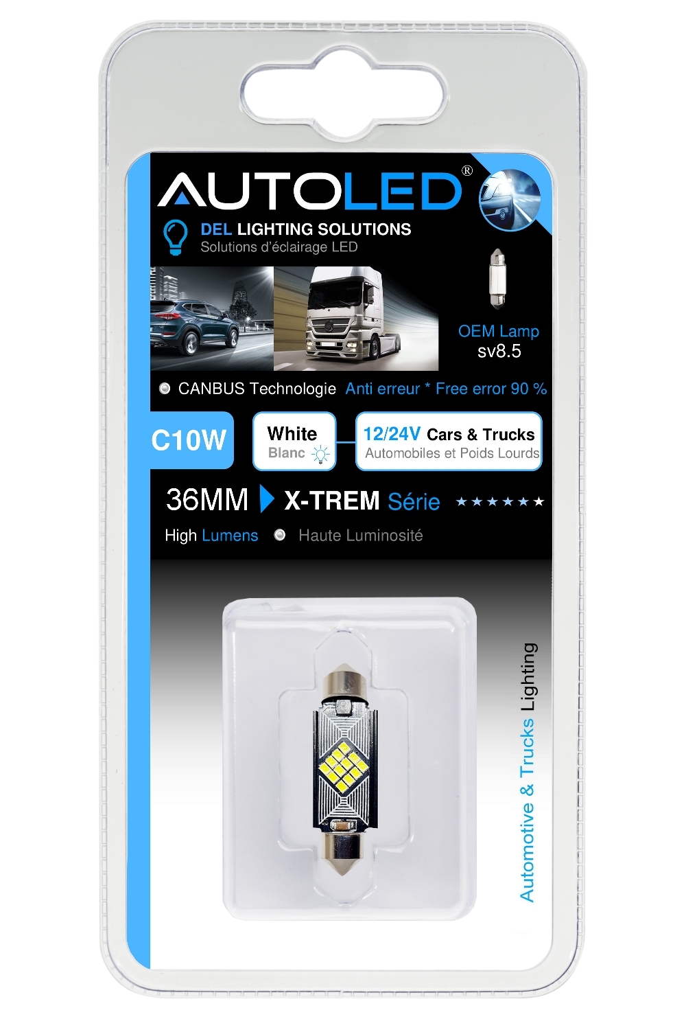Ampoule C10W 36mm LED Canbus anti erreur éclairage intérieur LED plaque immatriculation-autoled-0284.8