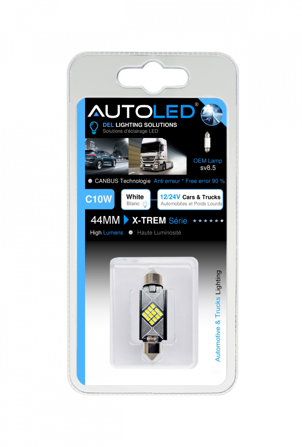 Ampoule C10W 44mm LED Canbus anti erreur éclairage intérieur LED plaque immatriculation-autoled-0287.6