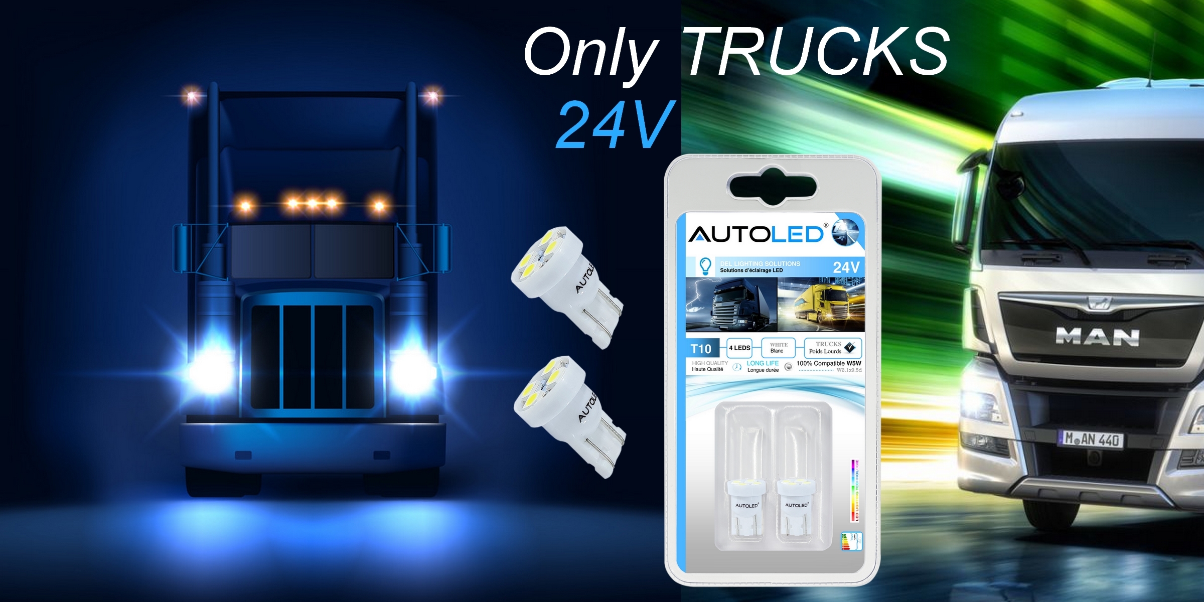 Ampoule LED W5W Camion poids lourds - plaque, intérieur, feux de position-0274-15
