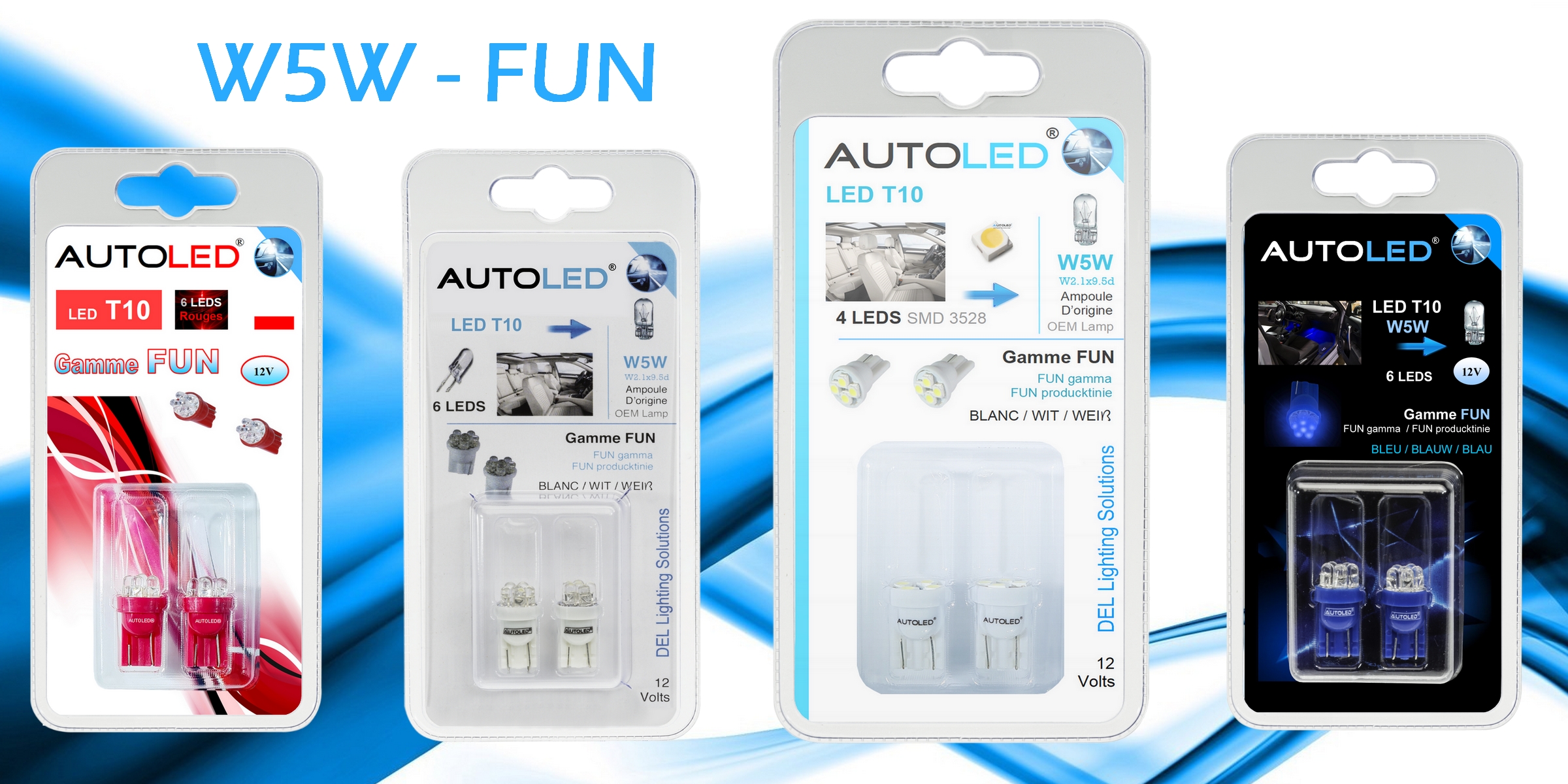 Ampoule w5w led gamme FUN autoled - 5
