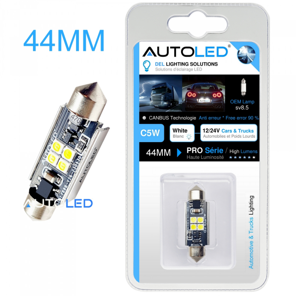 ampoule LED C5W 44MM 24V ANTI ERREUR- CAMION ET VOITURE-autoled-0282-1