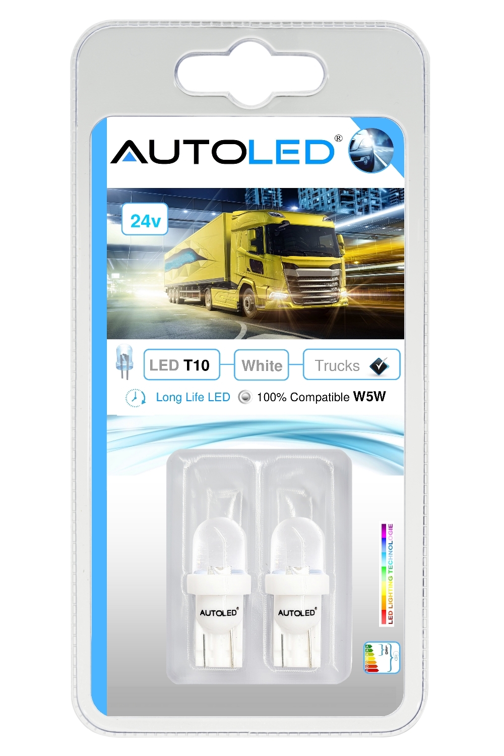 Ampoule LED T10 24v Position, Plaque, Intérieur, Camion