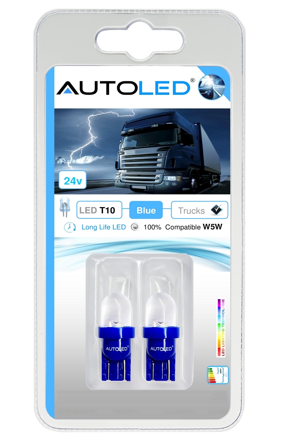 ampoule led t10 bleu 24v Camion Poids Lourds – 7A
