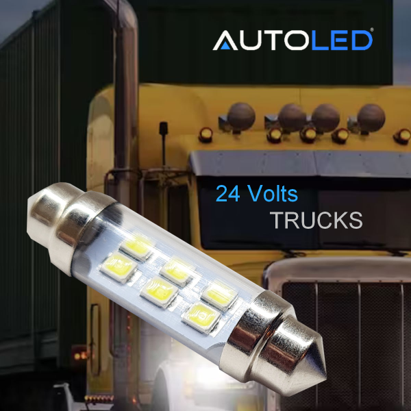 ampoule navette c5w 24v 41mm led camion poids lourds - autoled-0322.3