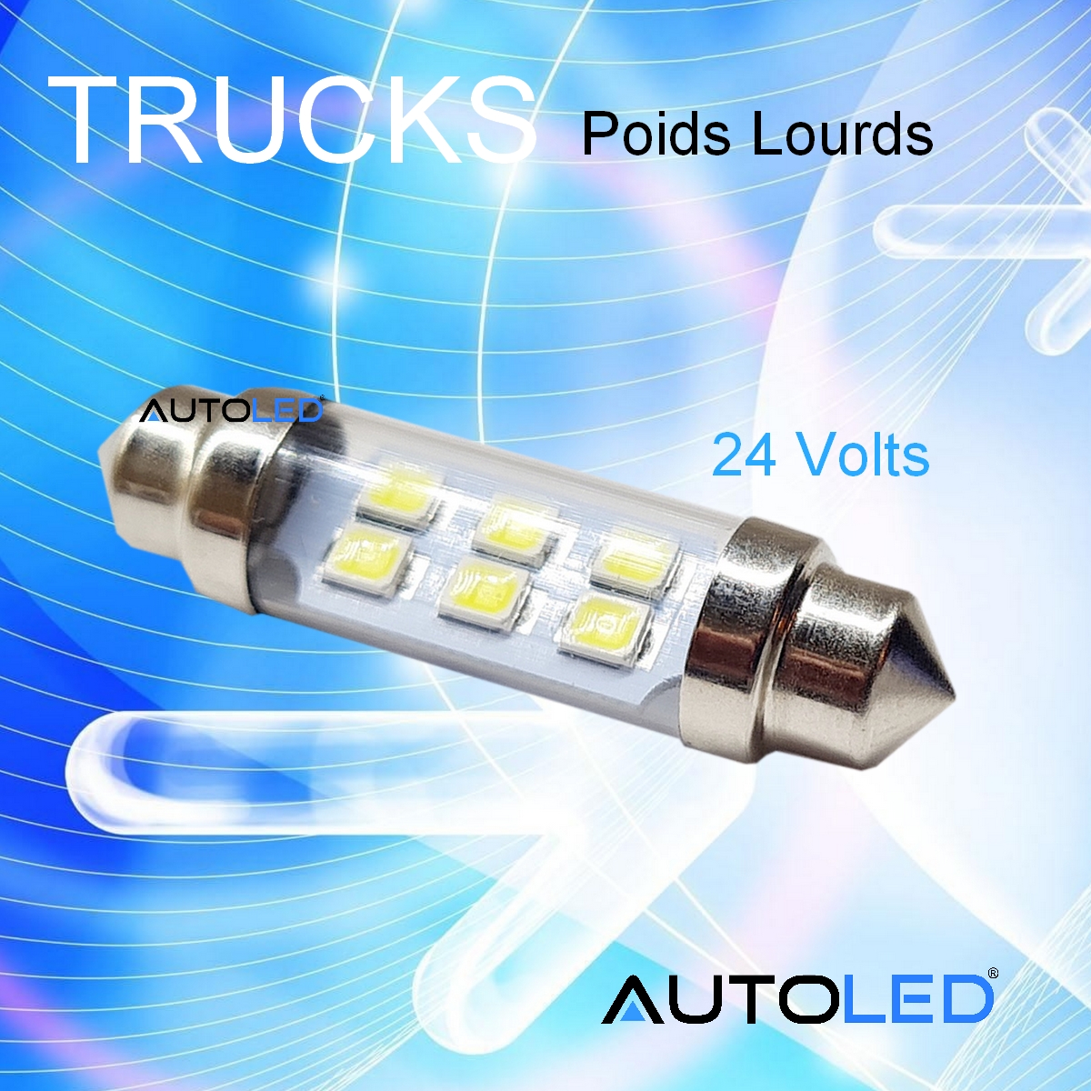 ampoule navette c5w 24v 41mm led camion poids lourds – autoled-0322.4