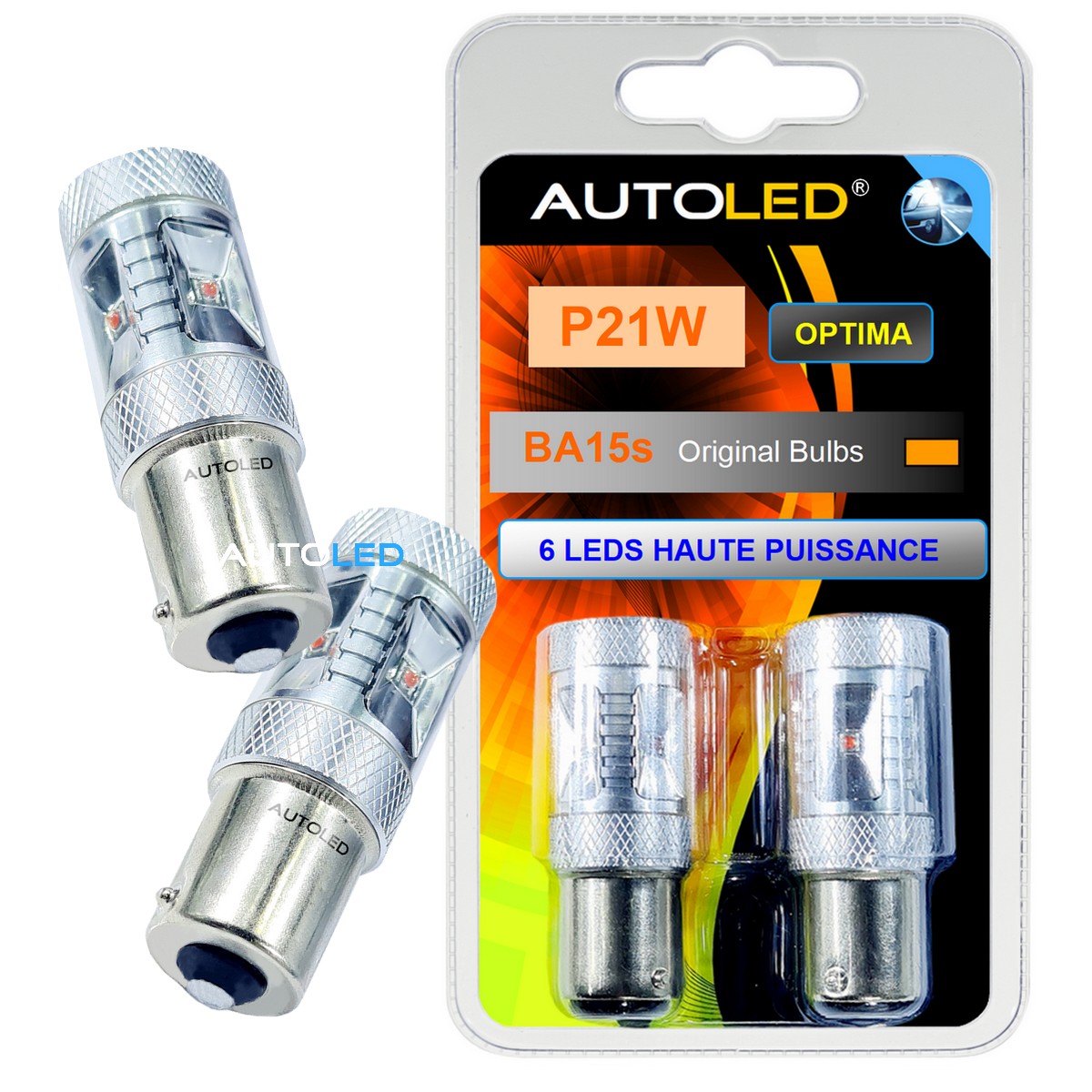 ampoule p21w led 12v orange -gamme optima -1