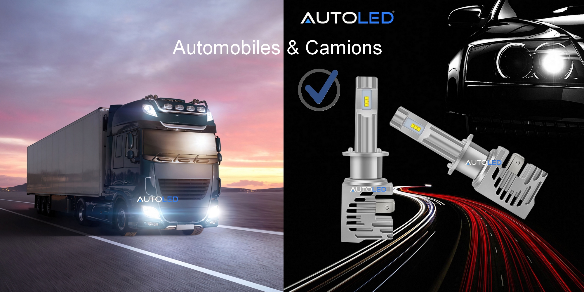 Ampoule h1 led - feux de croisment + feux de route kit LED h1- AUTOLED -41