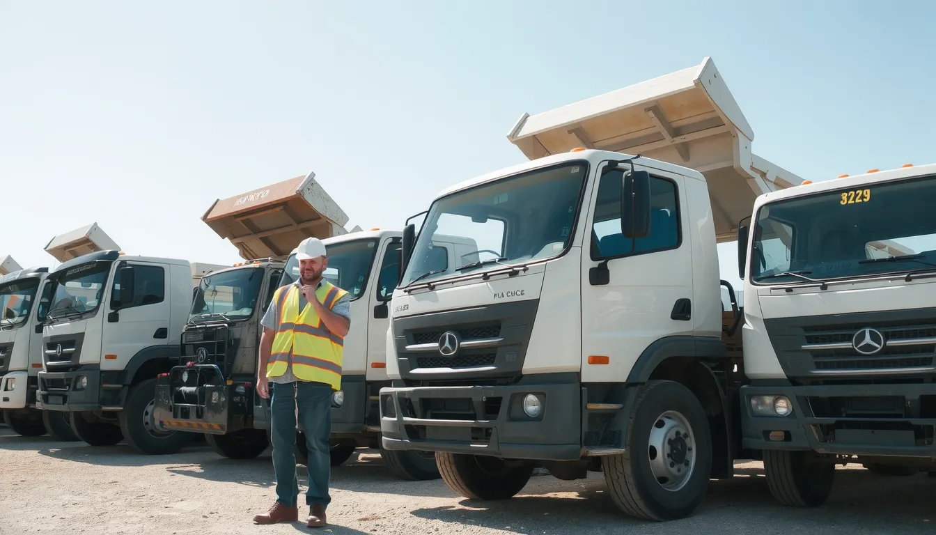 prix et caracteristiques des camions bennes en location